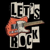 Let's Rock Electric Guitar Music Lover Band Guitarist Retro  16 in Basic Backpack