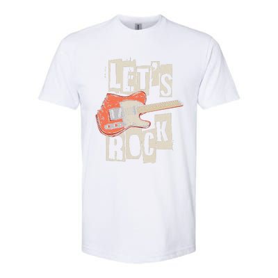 Let's Rock Electric Guitar Music Lover Band Guitarist Retro  Softstyle® CVC T-Shirt