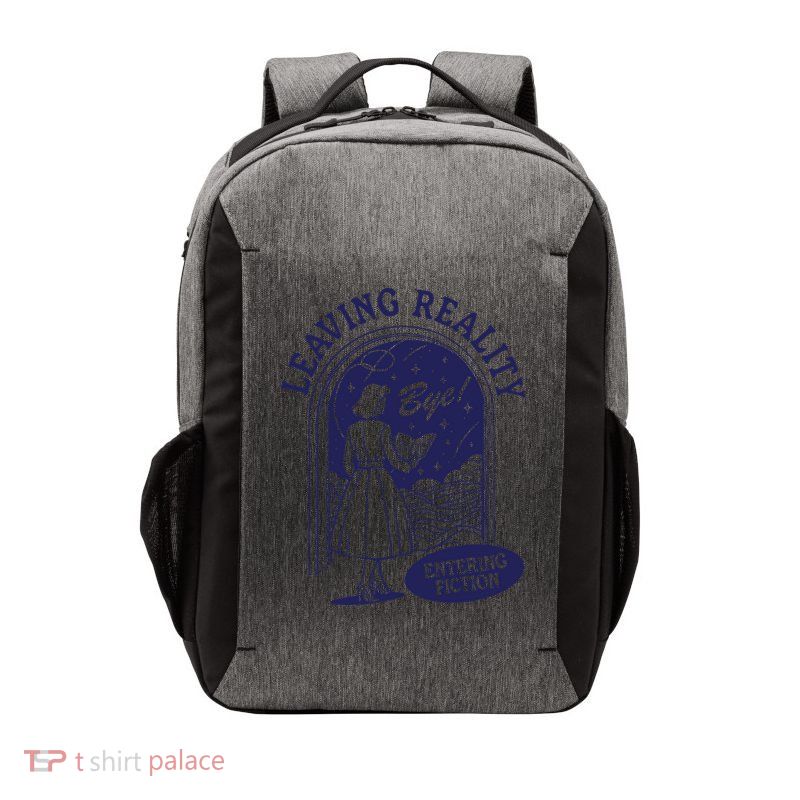 Leaving Reality Entering Fiction Book Lover Bookworm Vector Backpack