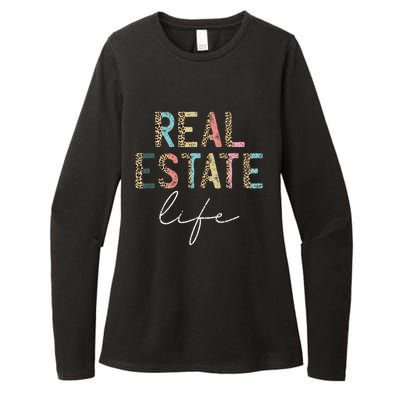 Leopard Real Estate Life Agent Realtor Investor Home Broker Womens CVC Long Sleeve Shirt