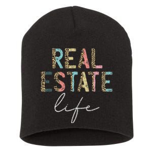 Leopard Real Estate Life Agent Realtor Investor Home Broker Short Acrylic Beanie