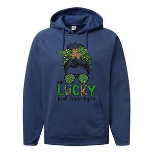 Lucky Real Estate Agent St. Patrick's Day Real Estate Agents Performance Fleece Hoodie