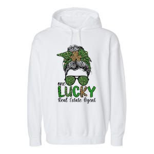 Lucky Real Estate Agent St. Patrick's Day Real Estate Agents Garment-Dyed Fleece Hoodie