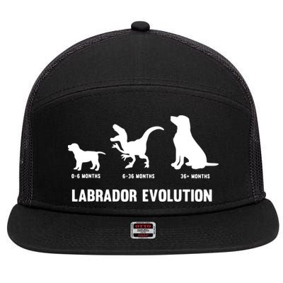 Labrador Retriever Evolution Design For A Labrador Owner 7 Panel Mesh Trucker Snapback Hat