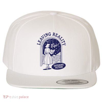 Leaving Reality Entering Fiction Book Lover Wool Snapback Cap