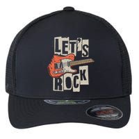 LetS Rock Electric Guitar Music Lover Band Guitarist Retro Flexfit Unipanel Trucker Cap