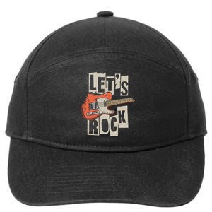 LetS Rock Electric Guitar Music Lover Band Guitarist Retro 7-Panel Snapback Hat