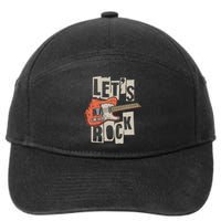 LetS Rock Electric Guitar Music Lover Band Guitarist Retro 7-Panel Snapback Hat