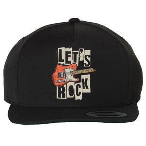 LetS Rock Electric Guitar Music Lover Band Guitarist Retro Wool Snapback Cap