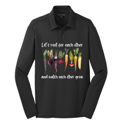 Let's Root For Each Other And Watch Each Other Grow Garden Silk Touch Performance Long Sleeve Polo