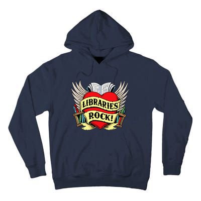 Libraries Rock Funny Librarian Gift Tall Hoodie