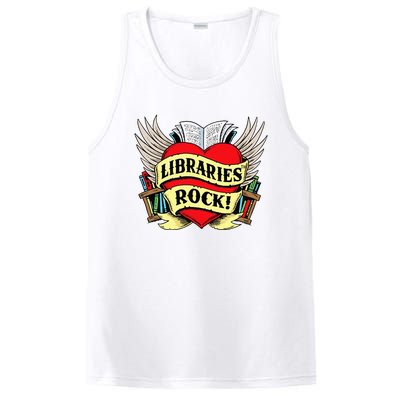 Libraries Rock Funny Librarian Gift PosiCharge Competitor Tank