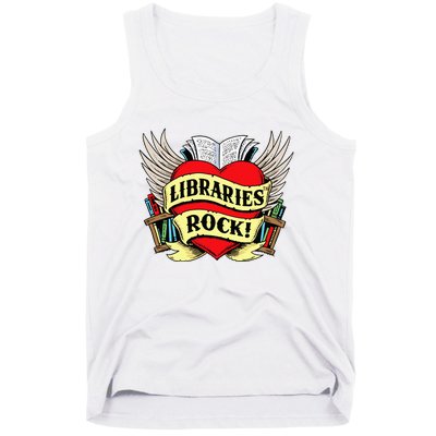 Libraries Rock Funny Librarian Gift Tank Top