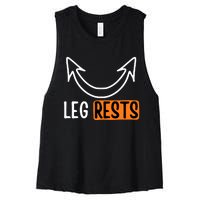 Leg Rest Funny Cuckold Pussy Eater Adult Humor Women's Racerback Cropped Tank