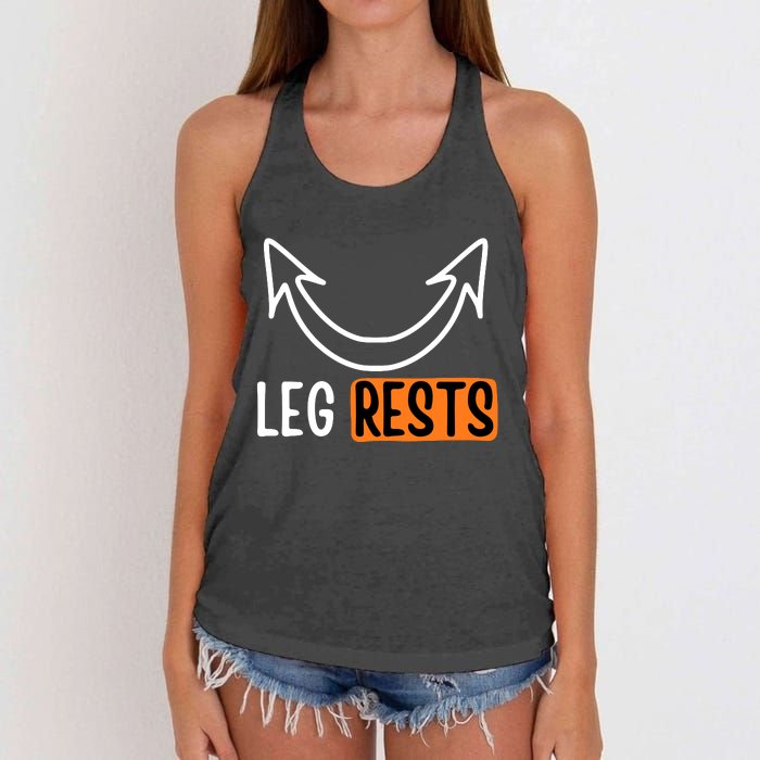 Leg Rest Funny Cuckold Pussy Eater Adult Humor Women's Knotted Racerback Tank