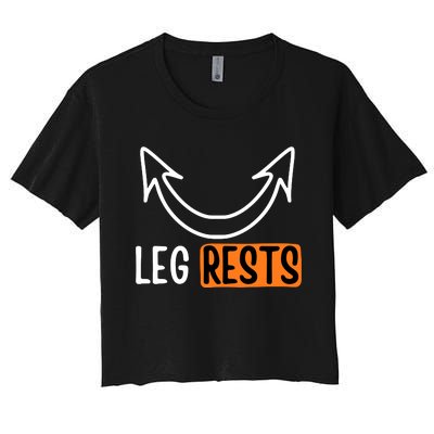 Leg Rest Funny Cuckold Pussy Eater Adult Humor Women's Crop Top Tee