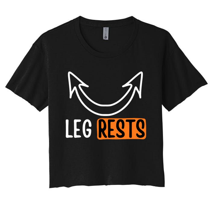 Leg Rest Funny Cuckold Pussy Eater Adult Humor Women's Crop Top Tee