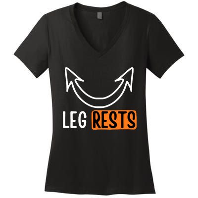 Leg Rest Funny Cuckold Pussy Eater Adult Humor Women's V-Neck T-Shirt