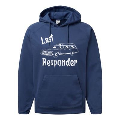 Last Responder Funny Old Classic Car Performance Fleece Hoodie