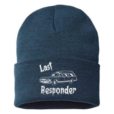 Last Responder Funny Old Classic Car Sustainable Knit Beanie