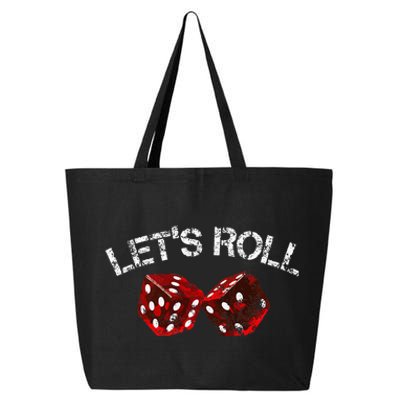 LetS Roll Funny Red Dice Craps Game Night 25L Jumbo Tote