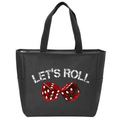 LetS Roll Funny Red Dice Craps Game Night Zip Tote Bag