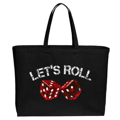 LetS Roll Funny Red Dice Craps Game Night Cotton Canvas Jumbo Tote