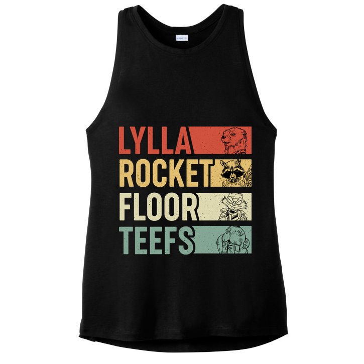 Lylla Rocket Floor Teefs Retro Vintage Ladies PosiCharge Tri-Blend Wicking Tank