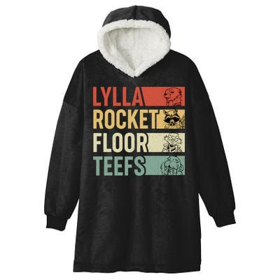 Lylla Rocket Floor Teefs Retro Vintage Hooded Wearable Blanket