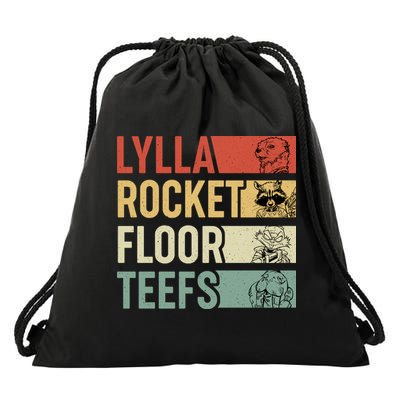 Lylla Rocket Floor Teefs Retro Vintage Drawstring Bag