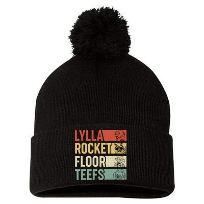 Lylla Rocket Floor Teefs Retro Vintage Pom Pom 12in Knit Beanie