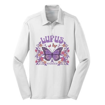 Lupus Ribbon Fibromyalgia Silk Touch Performance Long Sleeve Polo