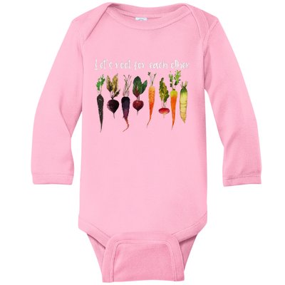 LetS Root For Each Other And Watch Each Other Grow Garden Baby Long Sleeve Bodysuit