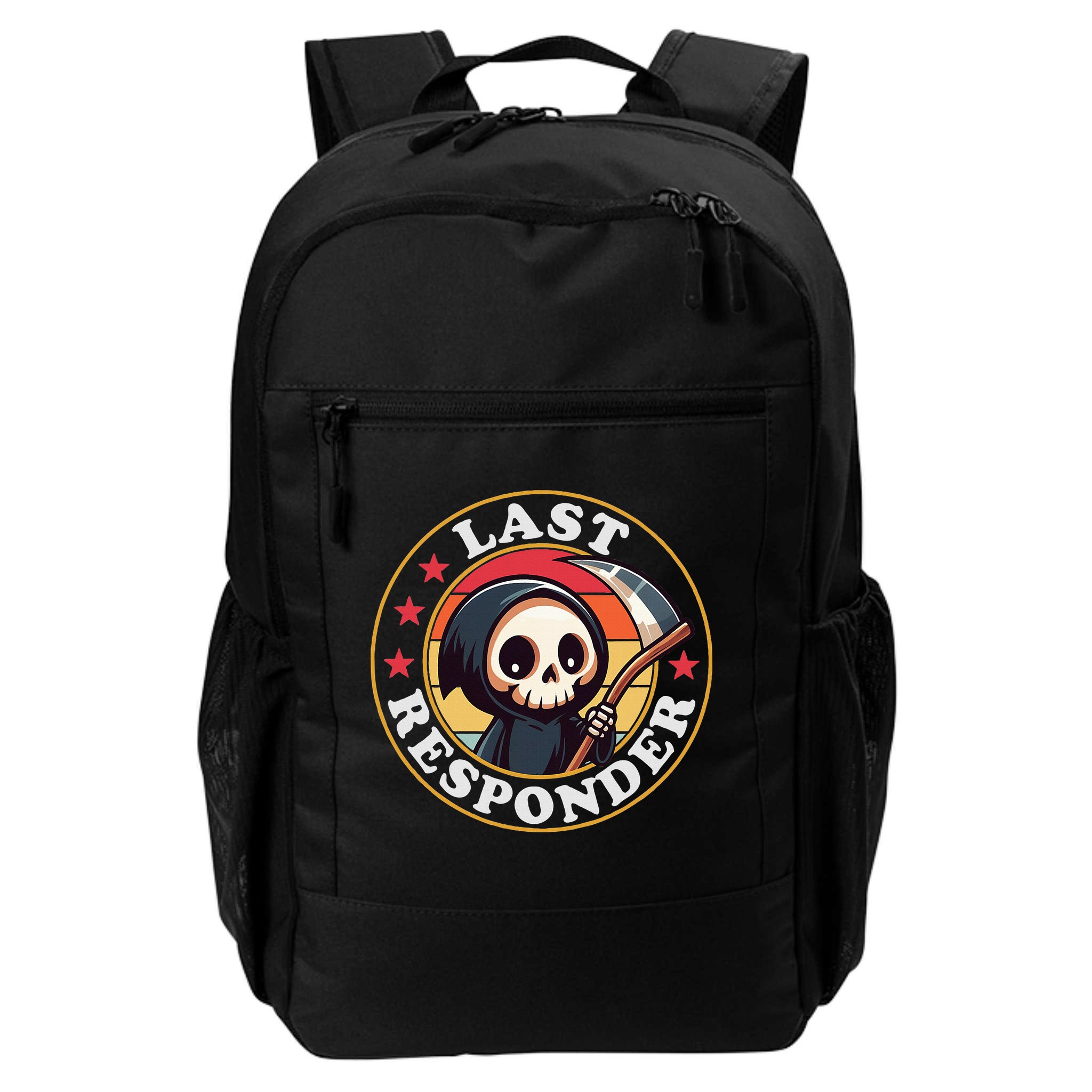 Last Responder Funny Mortician Grim Reaper Backpack