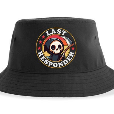 Last Responder Funny Mortician Grim Reaper Sustainable Bucket Hat
