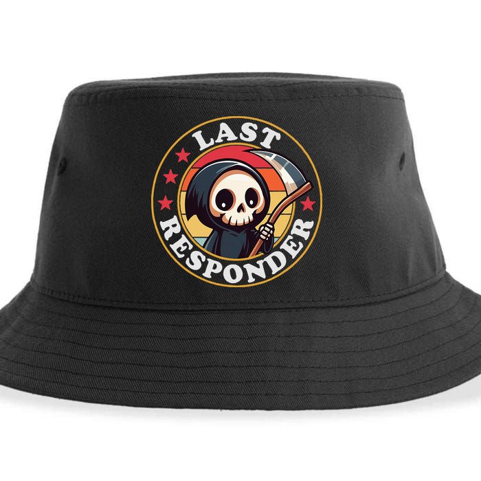 Last Responder Funny Mortician Grim Reaper Sustainable Bucket Hat