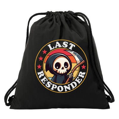 Last Responder Funny Mortician Grim Reaper Drawstring Bag