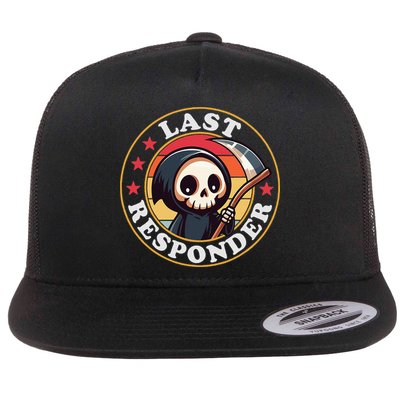 Last Responder Funny Mortician Grim Reaper Flatbill Hat