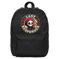 Last Responder Funny Mortician Grim Reaper 16 in Basic Backpack