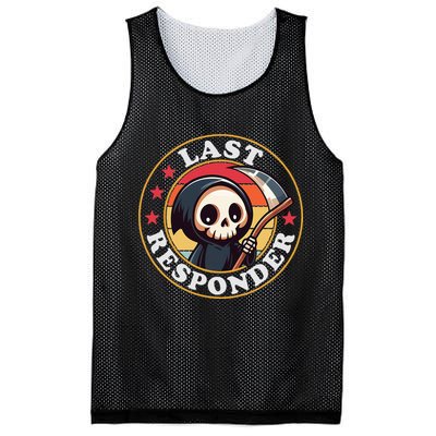 Last Responder Funny Mortician Grim Reaper Mesh Reversible Basketball Jersey Tank