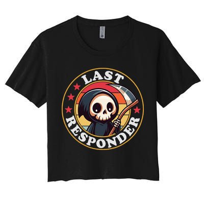 Last Responder Funny Mortician Grim Reaper Crop Top