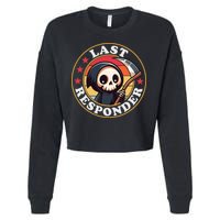 Last Responder Funny Mortician Grim Reaper Cropped Pullover Crew