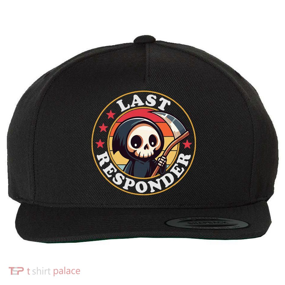 Last Responder Funny Mortician Grim Reaper Wool Snapback Cap