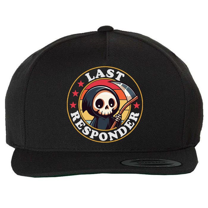 Last Responder Funny Mortician Grim Reaper Wool Snapback Cap