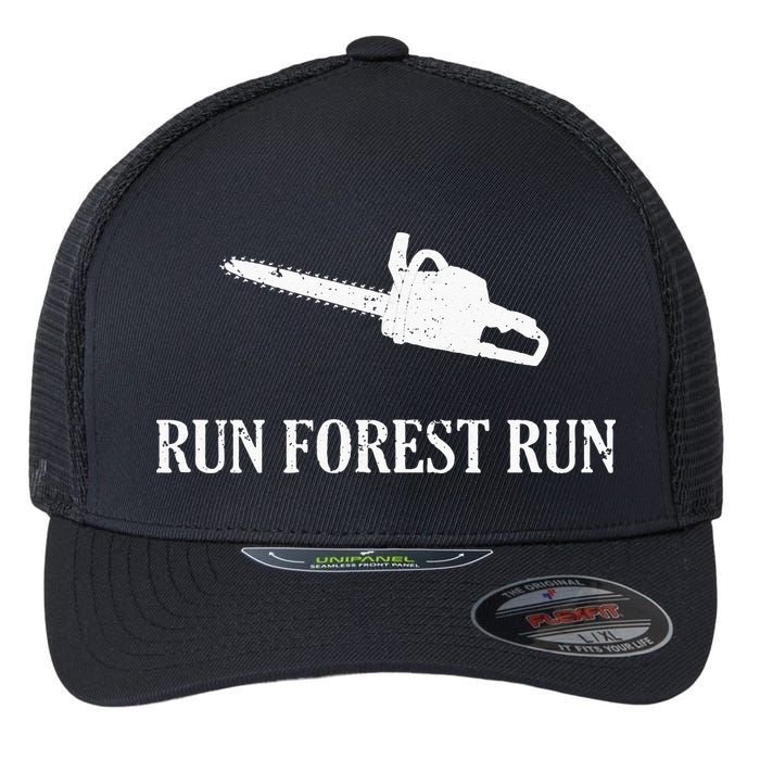 Lumberjack Run Forest Run Chainsaw Logger Arborist Flexfit Unipanel Trucker Cap