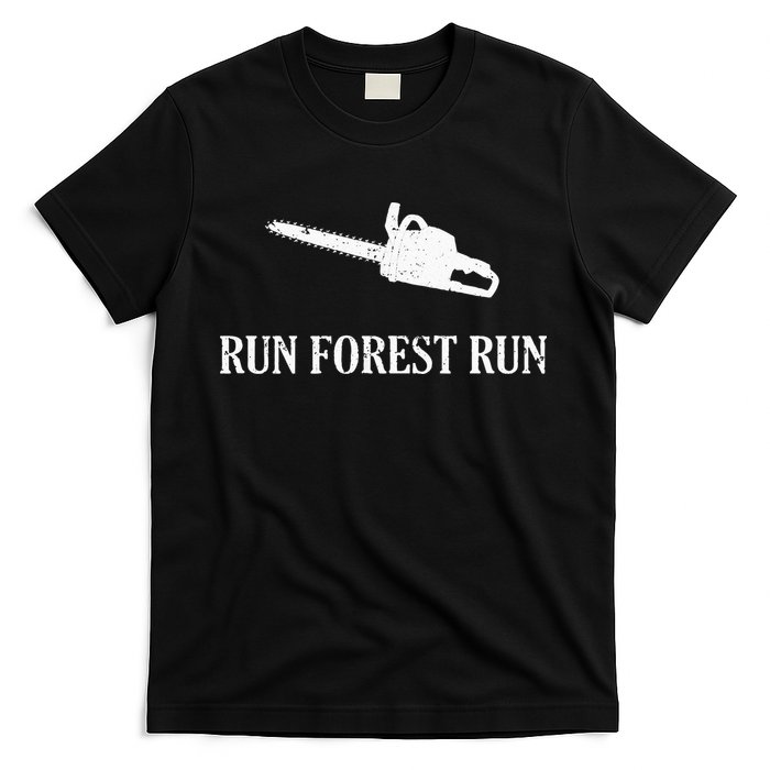 Lumberjack Run Forest Run Chainsaw Logger Arborist T-Shirt