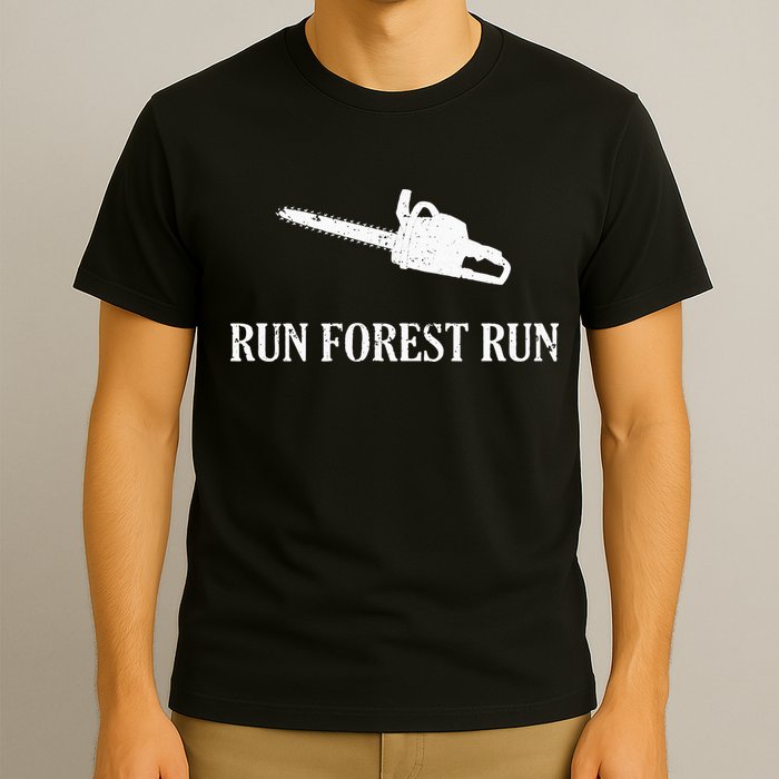 Lumberjack Run Forest Run Chainsaw Logger Arborist T-Shirt