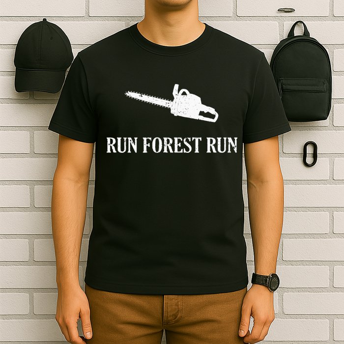 Lumberjack Run Forest Run Chainsaw Logger Arborist T-Shirt