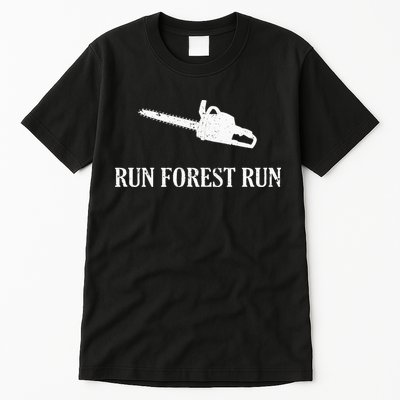 Lumberjack Run Forest Run Chainsaw Logger Arborist Tall T-Shirt