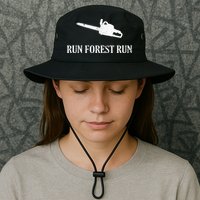 Lumberjack Run Forest Run Chainsaw Logger Arborist Bucket Hat